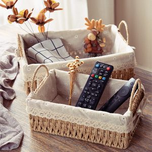 2 PCS Storage Basket Rattan Set - Image 1