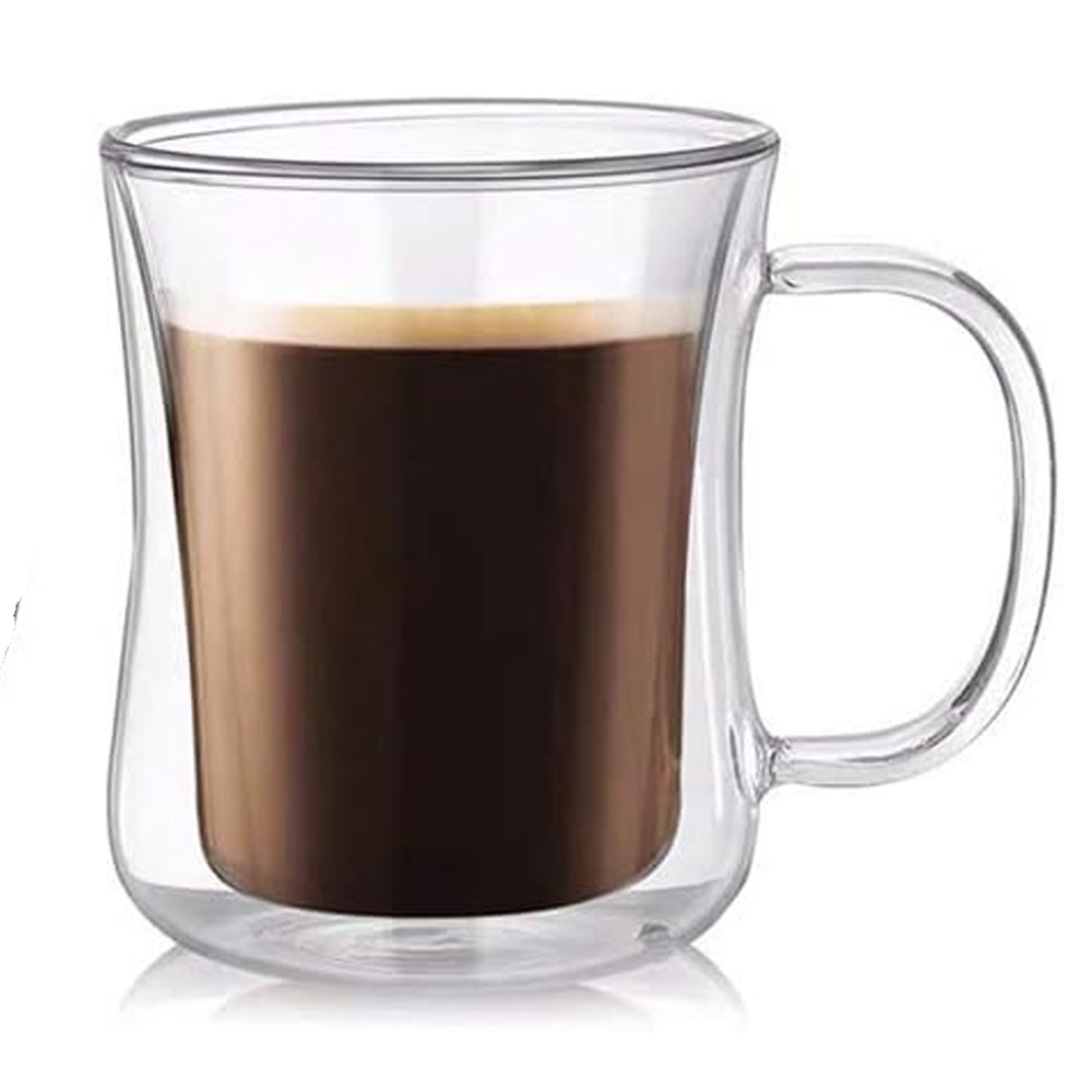 400ml Latte Double Wall Cappuccino Glasses (d9.5 X H12)cm - Tezkarshop 