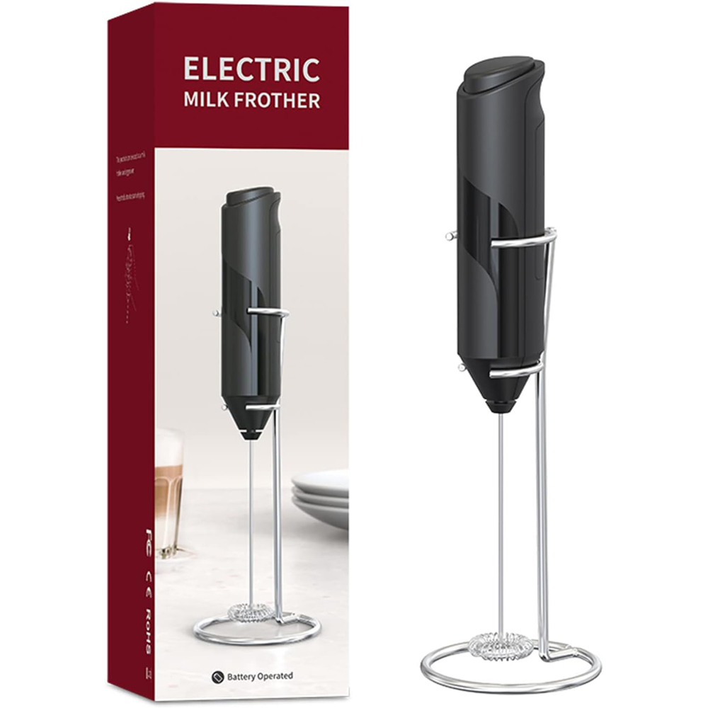 Electric Milk Frother Handheld With Stainless Steel Stand TezkarShop   1 75 