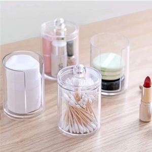 Acrylic Cosmetic Organizer, 2 Layers Cotton Pad Holder #2194 - Image 3