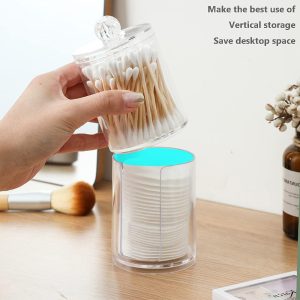 Acrylic Cosmetic Organizer, 2 Layers Cotton Pad Holder #2194 - Image 4