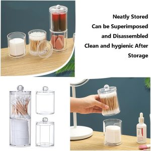 Acrylic Cosmetic Organizer, 2 Layers Cotton Pad Holder #2194 - Image 5