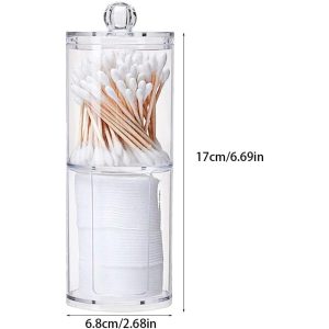 Acrylic Cosmetic Organizer, 2 Layers Cotton Pad Holder #2194 - Image 6