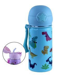 School and Sports Aluminum Water Bottle 500ml with Straw Lid - Image 3