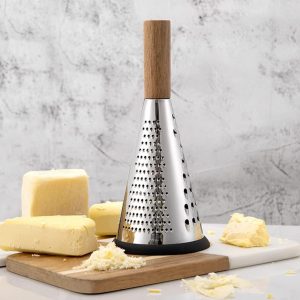 Wooden Handle Stainless Steel Grater Cone Shaped - Image 5