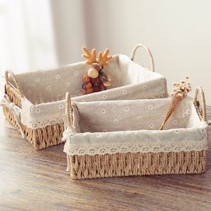 2 PCS Storage Basket Rattan Set - Image 3