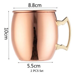 Solid Copper Moscow Mule Mug 550 ml Set - Image 3