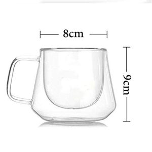 200Ml Double Glass Cup For Espresso & Coffee (D8 X H9)Cm - Image 4
