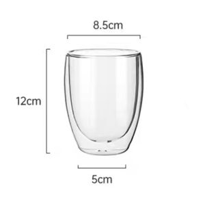 350ml  Double Glass Cup (D8 X H12)CM - Image 3
