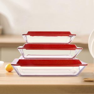 FENIX Set of 3PCS Tempered Nesting Glass Bakeware Set - Image 3