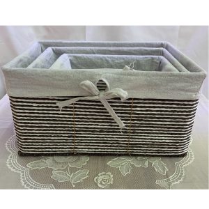 3 PCS Storage Basket Rattan Set - Image 3