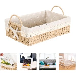 2 PCS Storage Basket Rattan Set - Image 4