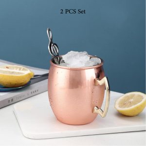 Solid Copper Moscow Mule Mug 550 ml Set - Image 4