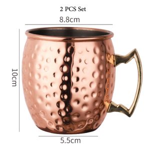 Solid Copper Moscow Mule Mug 550 ml Set - Image 3