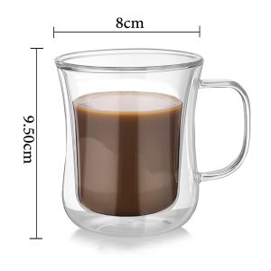 220ml Latte Double Wall Cappuccino Glasses (D8 X H9.5)CM - Image 2