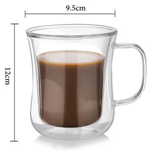 400ml Latte Double Wall Cappuccino Glasses (D9.5 X H12)CM - Image 3