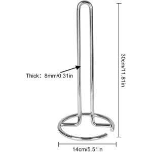 Tissue Holder Standing Rack with Weighted Base for Kitchen Counter top, Silver - Image 4