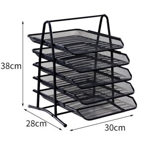 Metal Mesh Office Desk Organizer (5 Tray) - H2005 - Image 4