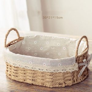2 PCS Storage Basket Rattan Set - Image 4