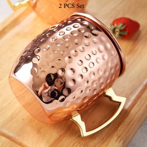Solid Copper Moscow Mule Mug 550 ml Set - Image 4