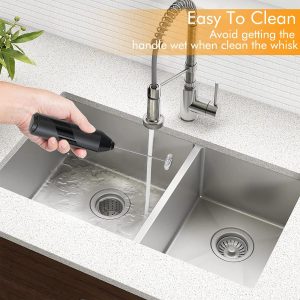 Electric Milk Frother Handheld with Stainless Steel Stand - Image 2