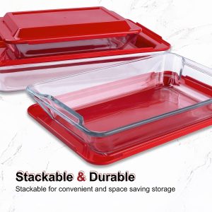 FENIX Set of 3PCS Tempered Nesting Glass Bakeware Set - Image 7