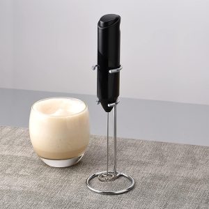 Electric Milk Frother Handheld with Stainless Steel Stand - Image 3