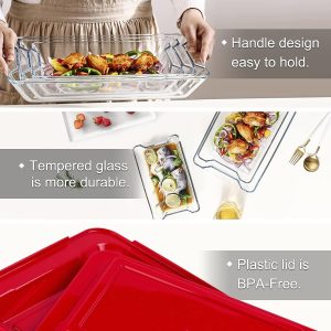 FENIX Set of 3PCS Tempered Nesting Glass Bakeware Set - Image 8