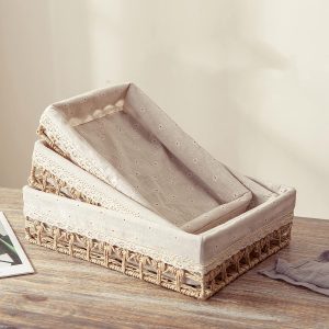 3 PCS Storage Basket Rattan Set - Image 1