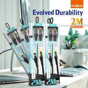 Moxom MX-CB148, Auto Power Off, Transparent USB Data Cable With LED Light  - IOS to Type-C, 2 Meter - Image 3