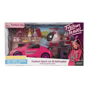 Sport Car & Helicopter with Dinning Set and Dolls - Image 5