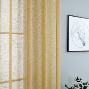 Sheer Curtains Voile Light Filtering - Beije - Image 3