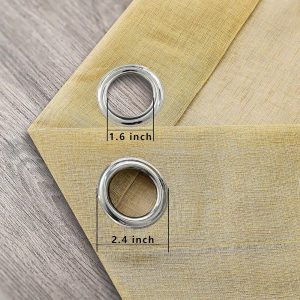 Sheer Curtains Voile Light Filtering - Beije - Image 6