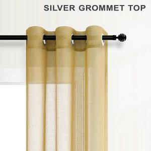 Sheer Curtains Voile Light Filtering - Beije - Image 7