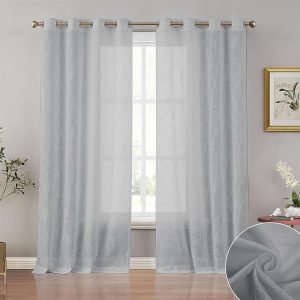 Sheer Curtains Voile Light Filtering - Grey - Image 1