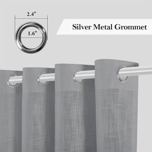 Sheer Curtains Voile Light Filtering - Grey - Image 4