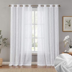Sheer Curtains Voile Light Filtering - White - Image 1