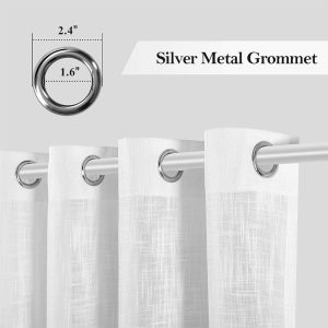 Sheer Curtains Voile Light Filtering - White - Image 4