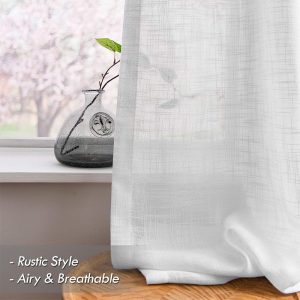 Sheer Curtains Voile Light Filtering - White - Image 2