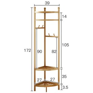 Corner Coat Rack with Hooks Freestanding - Image 3