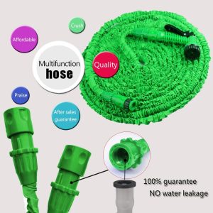 Expandable Rubbery Durable Hose With 7 Functions Spray Gun & Conversion Connector - Image 3