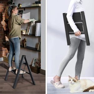2 Step Ladder, Folding Step Stool with Wide Anti-Slip Thickened Pedal - Image 3