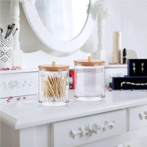 Cotton Buds Holder with Bamboo Lid - Image 2