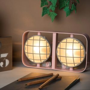 Sleek modern pink children's room table lamp - Image 5