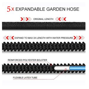 TOP QUALITY Expandable Rubbery Durable Hose With 10 Functions Spray Gun & Conversion Connector - Image 4