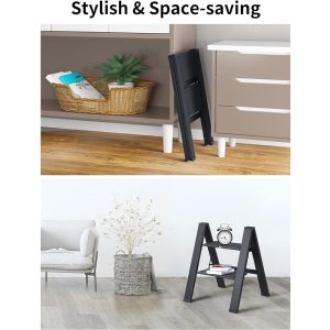 2 Step Ladder, Folding Step Stool with Wide Anti-Slip Thickened Pedal - Image 4