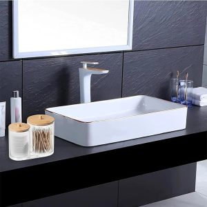 2-in-1 Cotton Buds Container Box with Bamboo Lid - Image 4