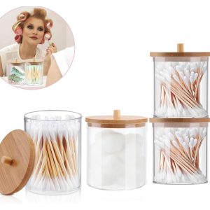 Cotton Buds Holder with Bamboo Lid - Image 6
