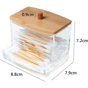 Cotton Buds Box with Bamboo Lid - Image 3
