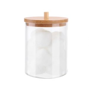Cotton Buds Holder with Bamboo Lid - Image 1